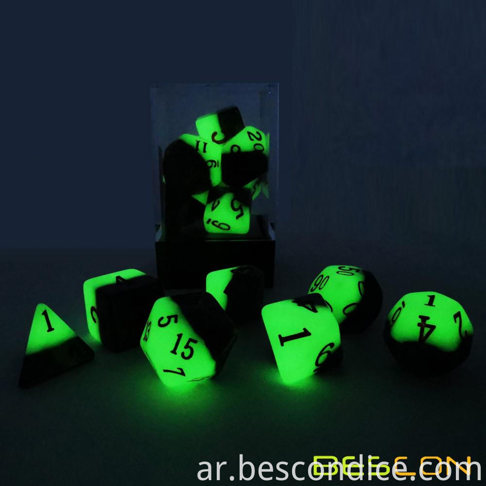 Green Dawn Luminous Role Playing Dice 7